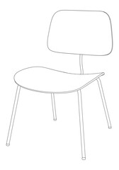 Chair editable vector illustration on white background. chair Line art, clip art, Office Chair, Hand-drawn design elements.