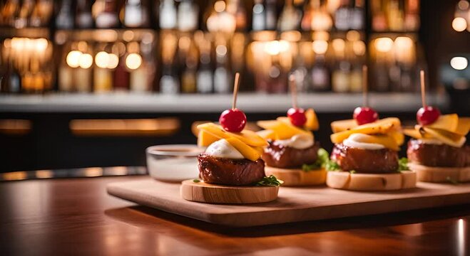 Spanish pinchos bar. Spanish gastronomy.