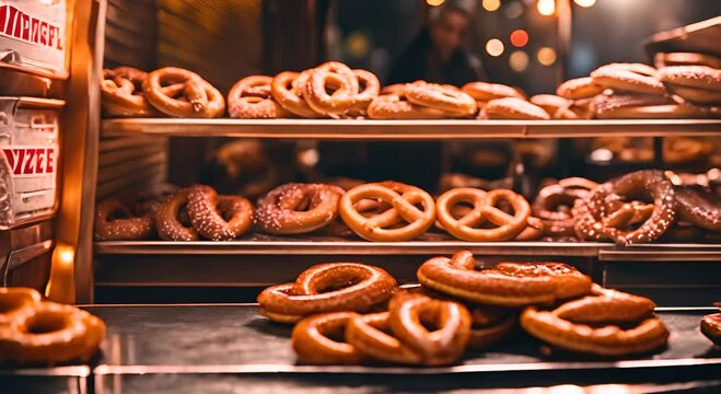 Pretzel stall in Europe.