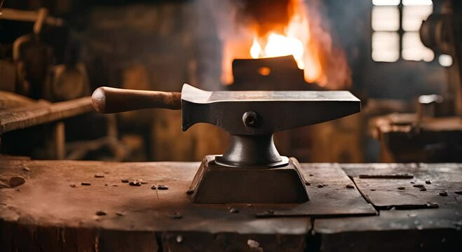 Anvil in a blacksmith shop.