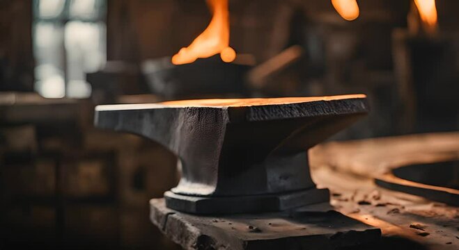 Anvil in a blacksmith shop.