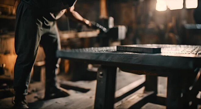 Anvil in a blacksmith shop.
