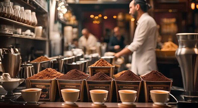 Stall selling Turkish coffee.