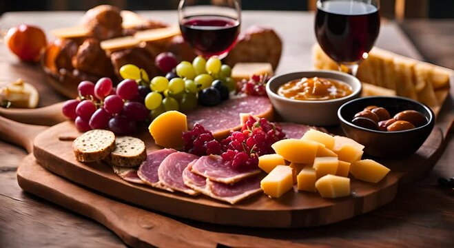 Table of Spanish sausages in Spain.