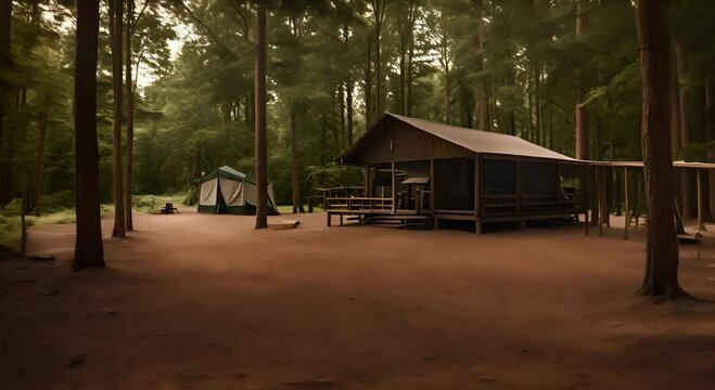 Boy scout camp at summer.