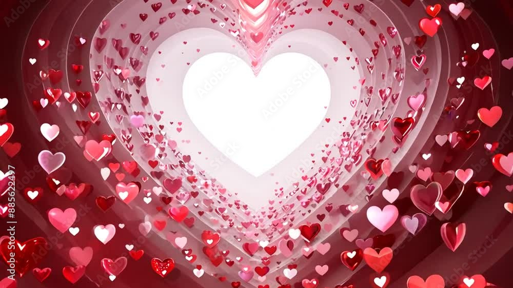 Poster heart tunnel background generative ai