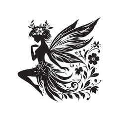 vector Fairy vector art,graphics Fairys icons set,vintage illustration Fairy clipart,vector Fairys flat style artwork design