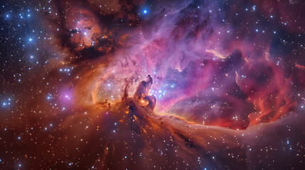 A photo of the Eagle Nebula, with the Pillars of Creation as the background, during a stellar nursery