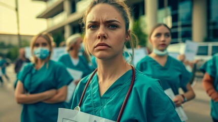 Portrait of a Nurse wearing medical scrubs, Doctor with stethoscope 