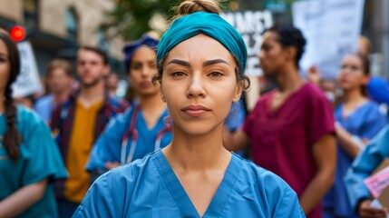 Portrait of a Nurse wearing medical scrubs, Doctor with stethoscope 