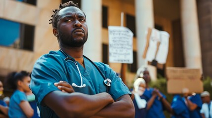 Portrait of a Nurse is wearing medical scrubs, Doctor with stethoscope 