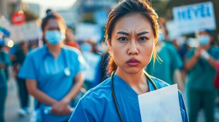 Portrait of a Nurse is wearing medical scrubs, Doctor with stethoscope 