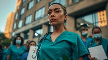 Portrait of a Nurse is wearing medical scrubs, Doctor with stethoscope 
