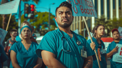 Portrait of a Nurse is wearing medical scrubs, Doctor with stethoscope 
