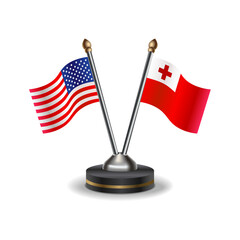 United States (USA) and  Tonga table flags relation with background transparent