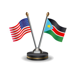 United States (USA) and Republic of North Sudan table flags relation with background transparent