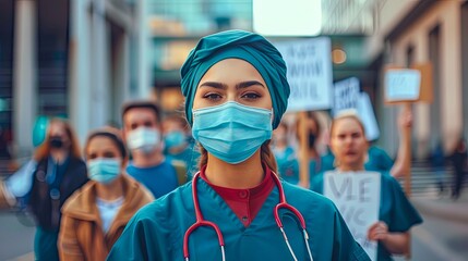 Portrait of a Nurse is wearing medical scrubs, Doctor with stethoscope 