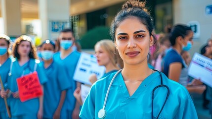 Portrait of a Nurse is wearing medical scrubs, Doctor with stethoscope 