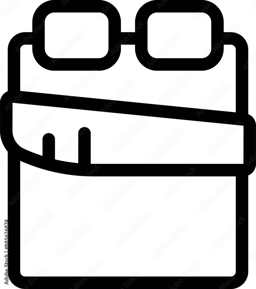 Poster simple line icon of a notebook with a feather and glasses, representing the concept of writing and c