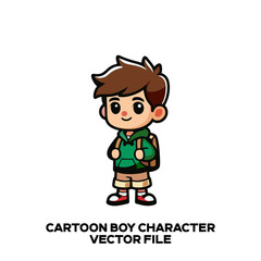 Cartoon Boy Vector Character Design. 2d vector illustration of a cute and beautiful cartoon character. Editable EPS file.v