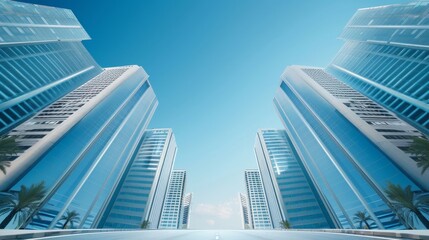 Obraz premium A city street with a large building in the background