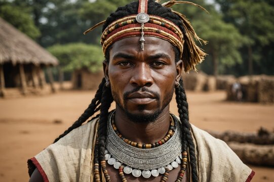 portrait of Ashanti Warrior - Pre-Colonial Era, West Africa