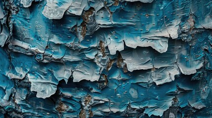 Close up of blue toned abstract natural background with birch tree bark