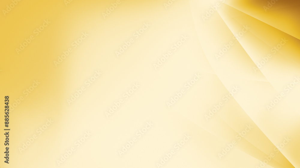Poster abstract, simple and modern wavy lines with golden hue on bright light yellow background. full frame