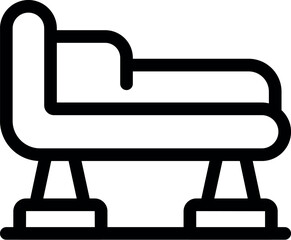 Medical examination couch is used by doctors and nurses for physical checkups in a hospital or clinic