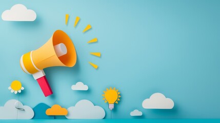 A person is holding a megaphone