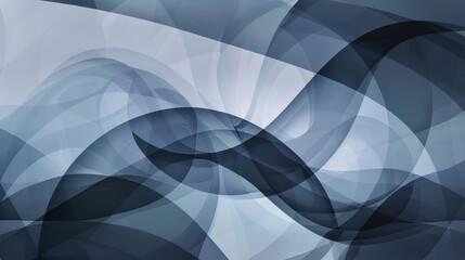 Abstract Interwoven Geometric Shapes - A sophisticated abstract design featuring interwoven geometric shapes and curves in shades of blue and gray, creating a dynamic visual effect.
