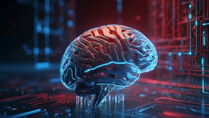 Futuristic Human Brain Connected to Electronic Circuit for Data Transfer | AI Integration Technology.
Futuristic Sci Fi Mind Upload Technology.