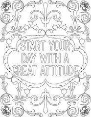 Printable floral coloring page for kids and adults with affirmation words for self talk and self care. it helps to succeed and struggle against life to enjoy the tough journey
