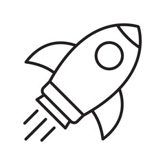 Rocket icon. Simple rocket sign. Rocket launched icon.