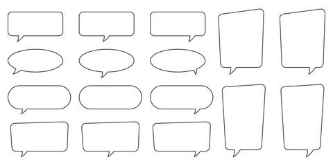 Speech bubble, speech balloon, chat bubble line art icon for apps and websites.