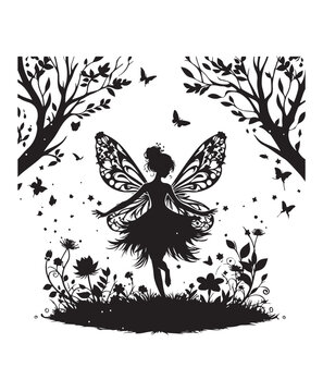 vector Fairy vector art,graphics Fairys icons set,vintage illustration Fairy clipart,vector Fairys flat style artwork design.