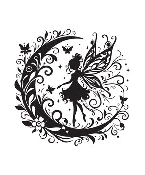 vector Fairy vector art,graphics Fairys icons set,vintage illustration Fairy clipart,vector Fairys flat style artwork design.