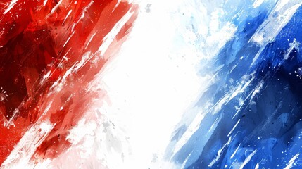 Minimalist abstract watercolor drawing in red and blue on white background, Olympic sport theme concept, , banner