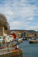 Fototapeta premium view of the harbour of San Sebastian
