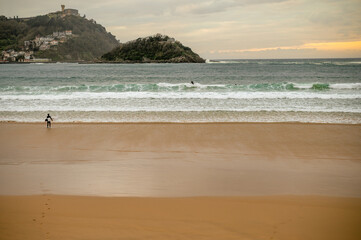 beach at sunset in San Sebastian
