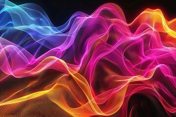 Obraz premium Abstract background with glowing waves, Ai generated