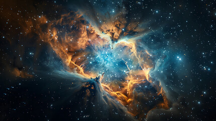 Obraz premium A photo of the Crab Nebula, with explosive remnants as the background, during a supernova remnant