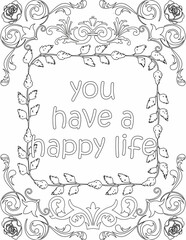 Printable floral coloring page for kids and adults with affirmation words for self talk and self care. it helps to succeed and struggle against life to enjoy the tough journey
