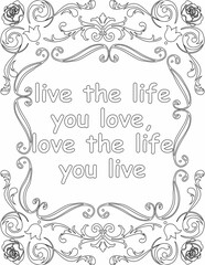 Printable floral coloring page for kids and adults with affirmation words for self talk and self care. it helps to succeed and struggle against life to enjoy the tough journey
