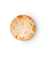  english muffin sliced and toasted with shadow isolated on transparent background