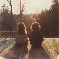 Generative AI, Taken one summer afternoon. A snapshot taken at home, siblings and siblings