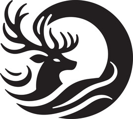 Stag vector icon isolated on a white background. Stag logo illustration.