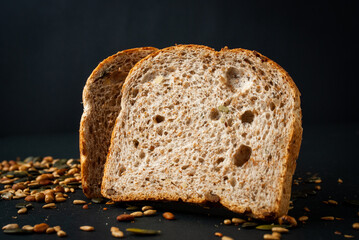 sliced bread on a wooden board