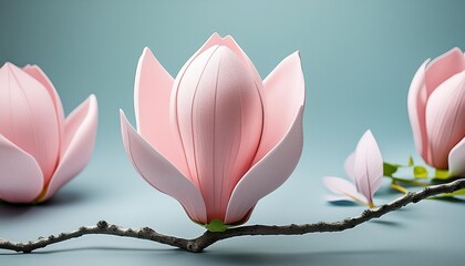 a close up photo of a pink tulip shaped magnolia flower