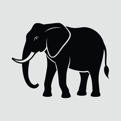 elephant silhouette illustration Vector.